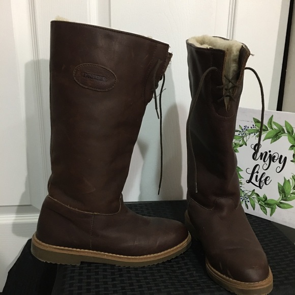 Draper of Glastonbury Winter Leather Brown Boots - Picture 3 of 16